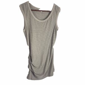 Standard James Perse Tan Striped Ruched Ballet Tank Top Size 2 NWOT